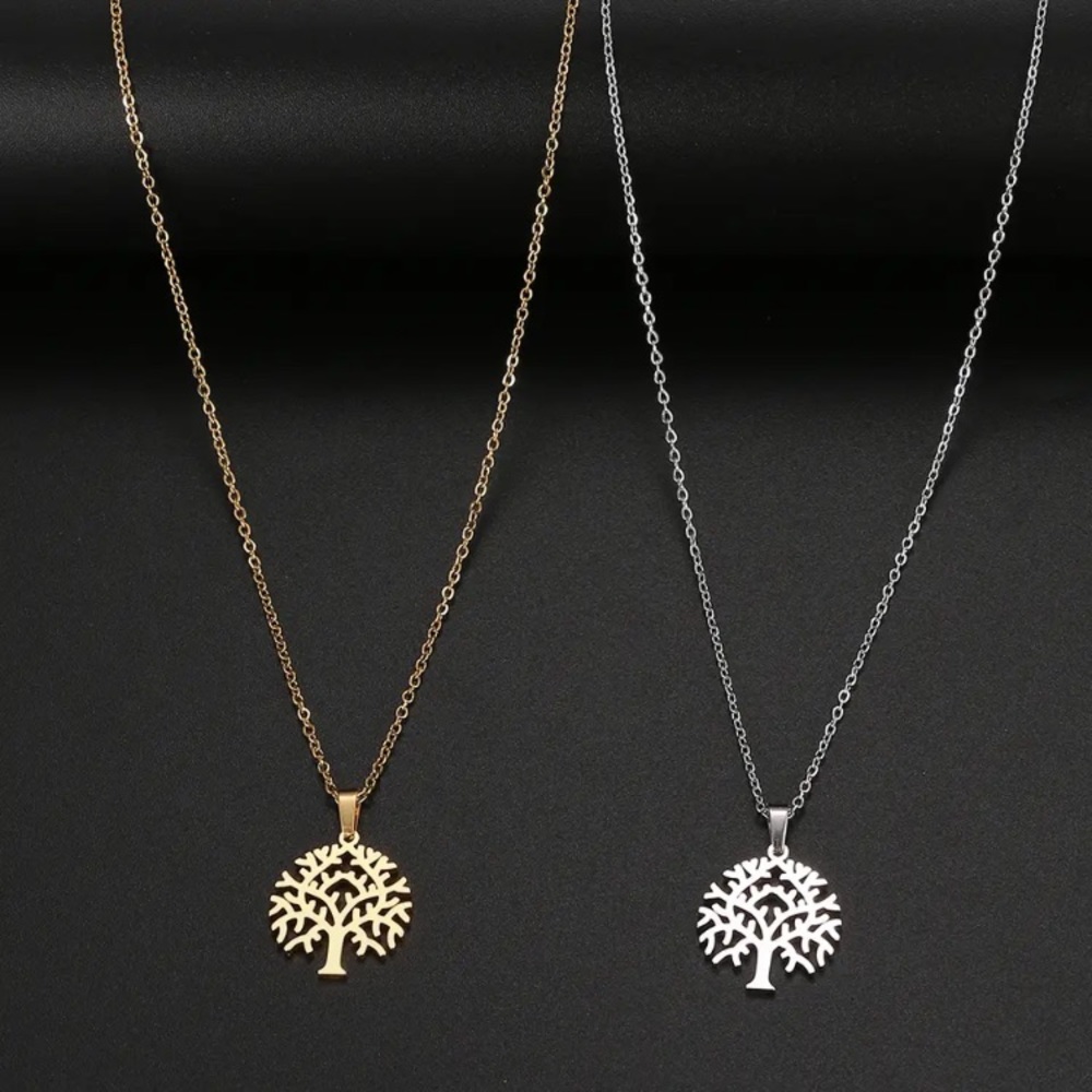 ⚜️𝟯𝟬%𝗢𝗙𝗙 𝗯𝘂𝗻𝗱𝗹𝗲𝘀 𝟯+⚜️ NEW Tree Charm Stainless Steel Necklace - Picture 4 of 9